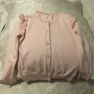 Crewcuts Pink Cardigan Ruffle Shoulder, size 6-7